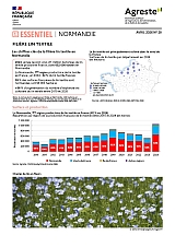 Image repr&eacute;sentant la premi&egrave;re page de la publication Agreste Essenteil Normandie n&deg; 28 - Fili&egrave;re lin textile