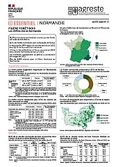 Image représentant la première page de la publication de l'Agreste Essentiel n°21 sur la filière Forêt-Bois en Normandie